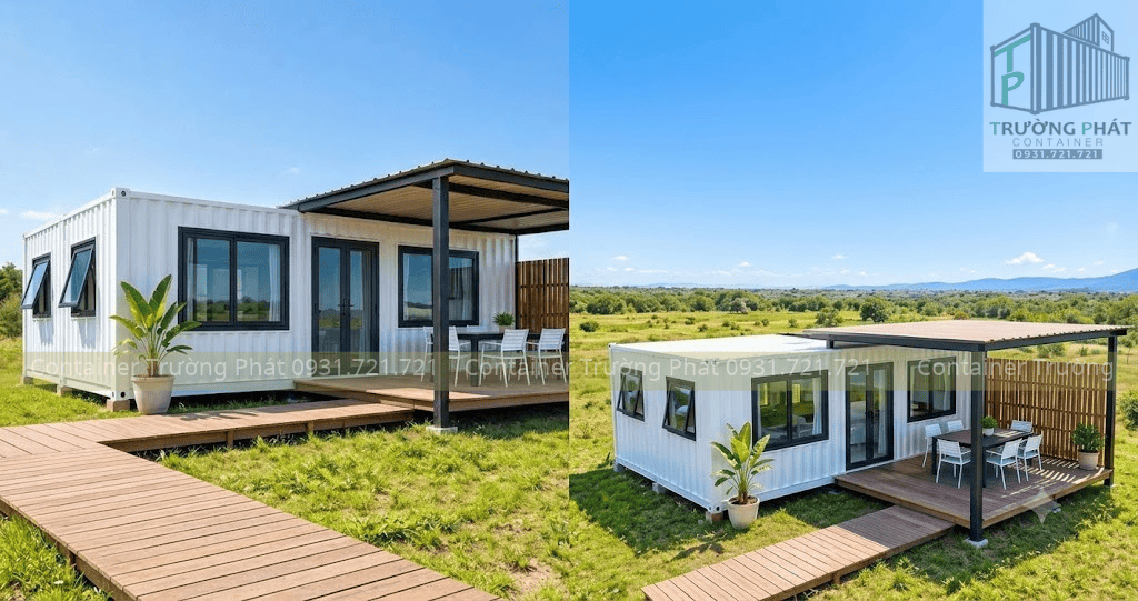 Mẫu container 1 tầng sân vườn đẹp