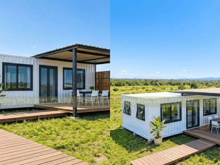 Mẫu nhà container 1 tầng sân vườn